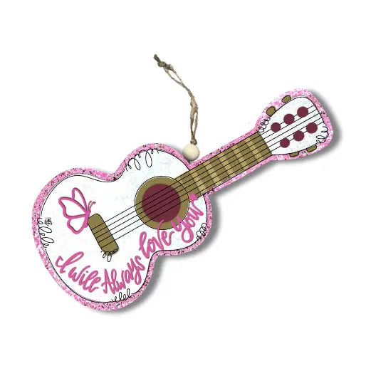 Guitar Love Wooden Ornament