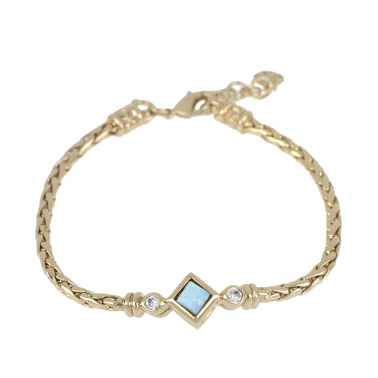 Single Strand Blue Diamond Opal Bracelet
