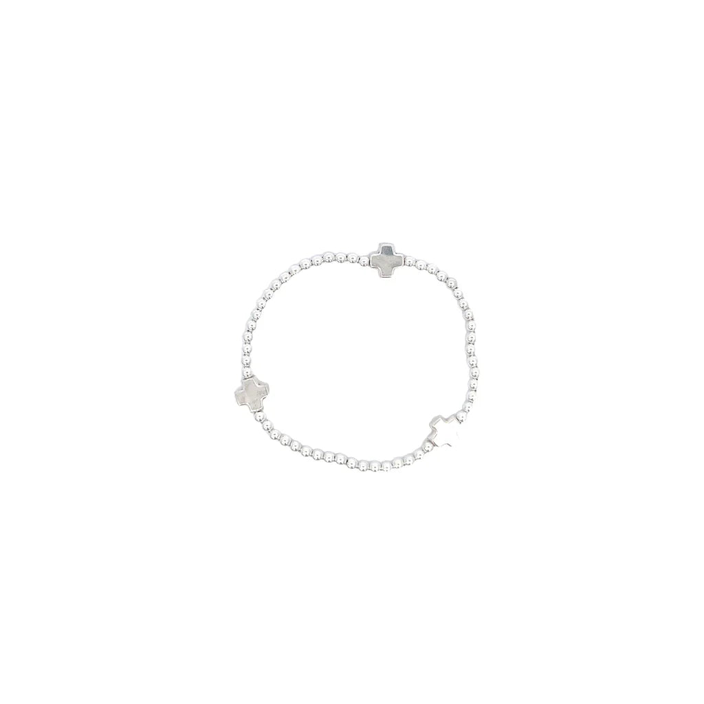 Enewton Extends - Signature Cross Sterling Silver Pattern Bead Bracelet - 3mm