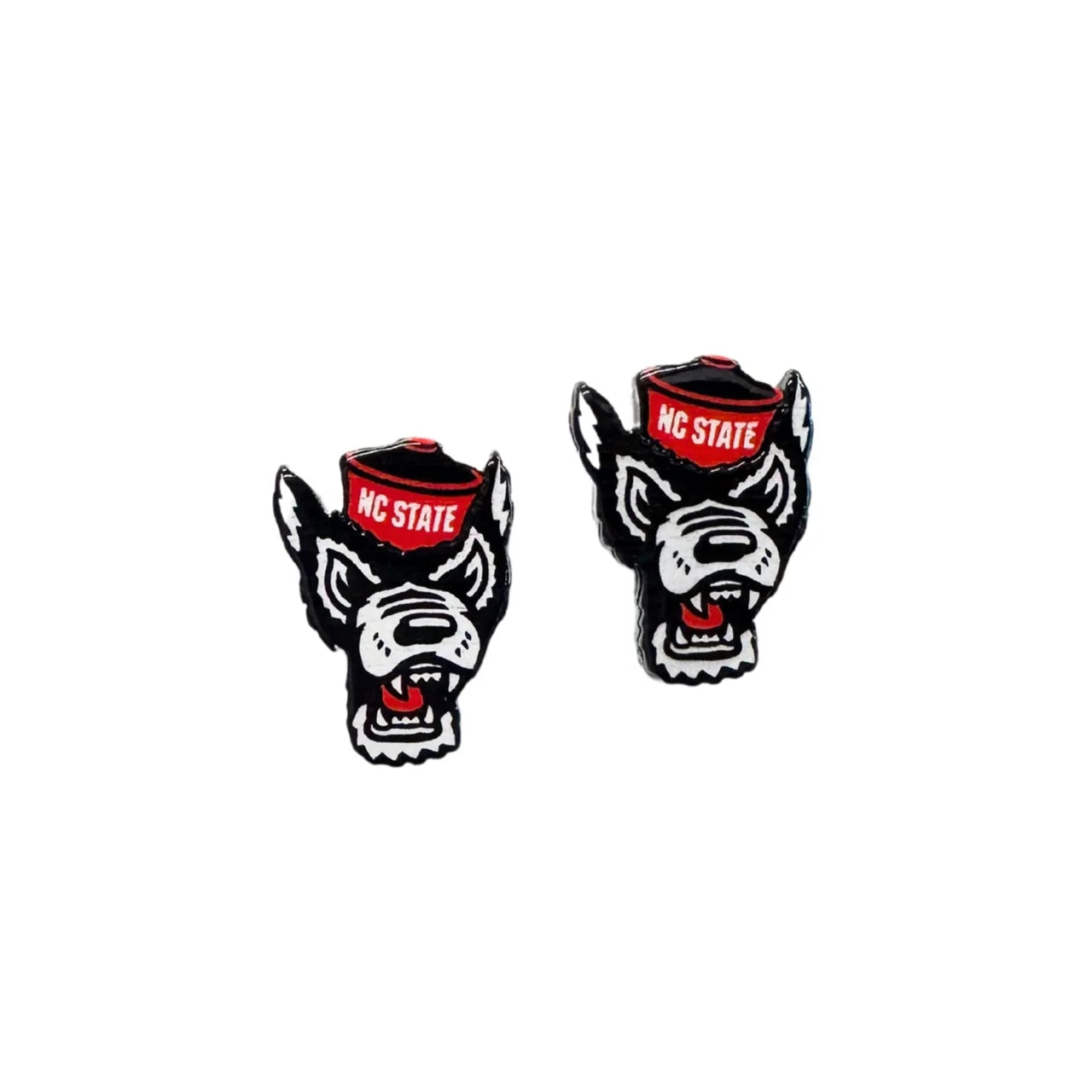 NC State Mini Wolf Logo Stud Earrings