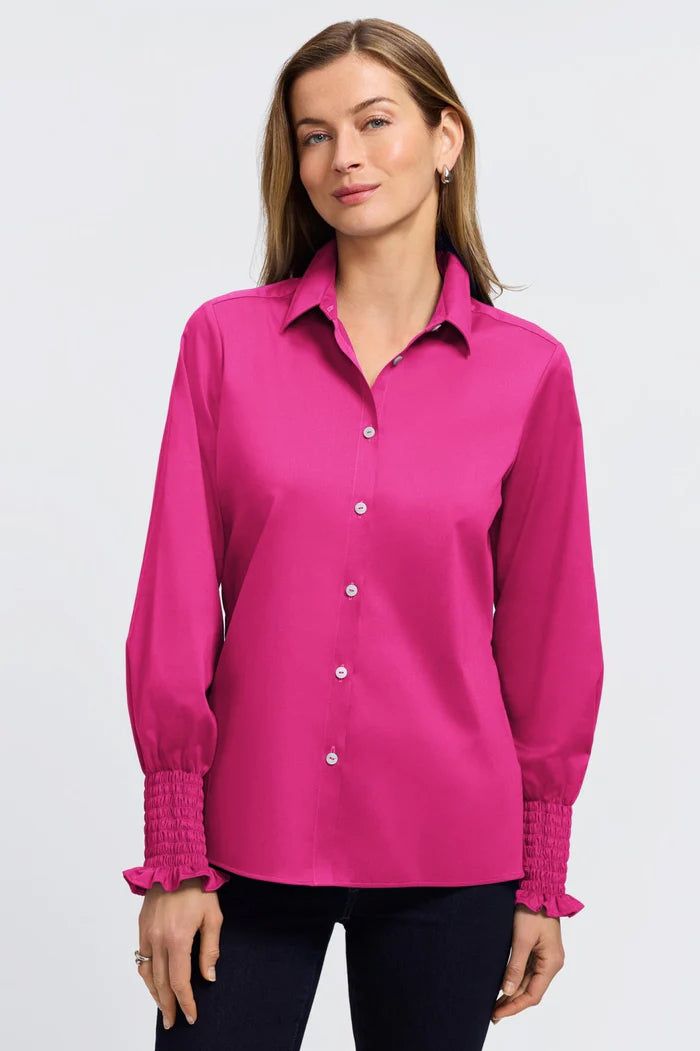Avril Stretch Matte Sateen Long Sleeve Shirt
