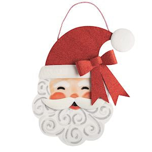 Santa Bow Glitter Door Hanger