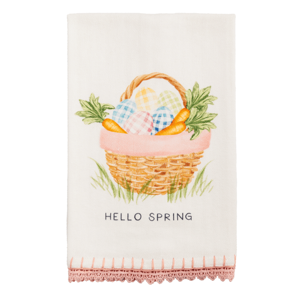 Hello Spring Printed Towel