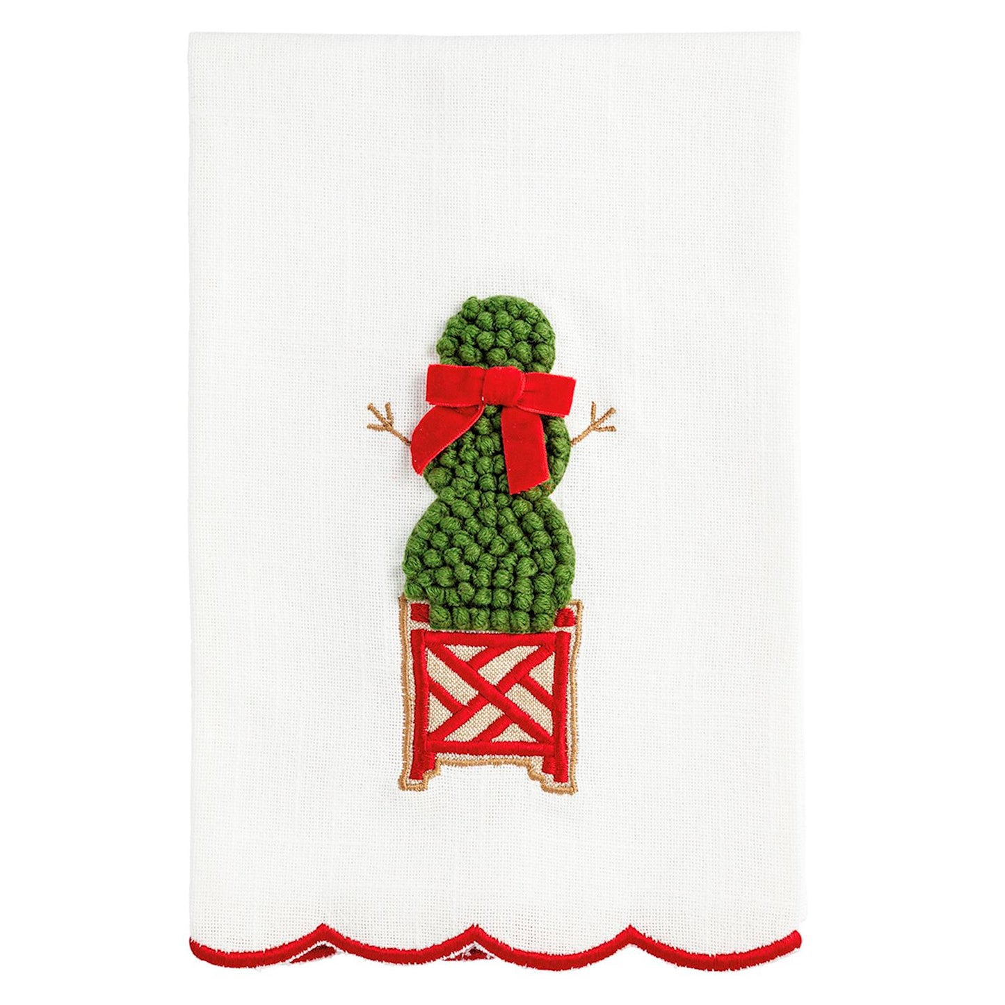 Snowman Topiary Christmas Towel