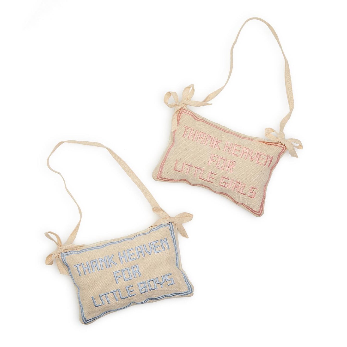 Thank Heaven Embroidered Pillow Door Hanger Décor