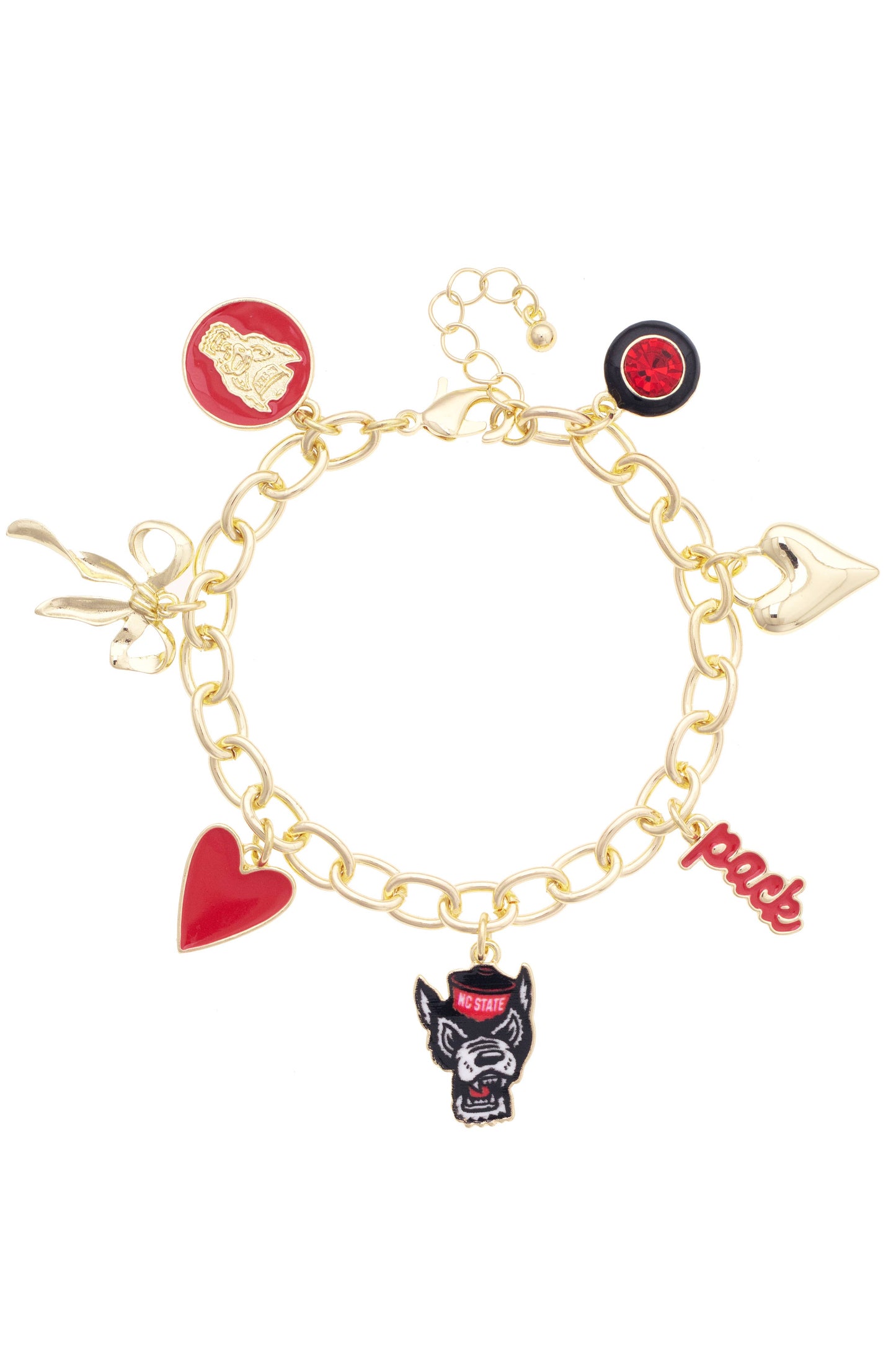 North Carolina State Wolfpack Charm Bracelet