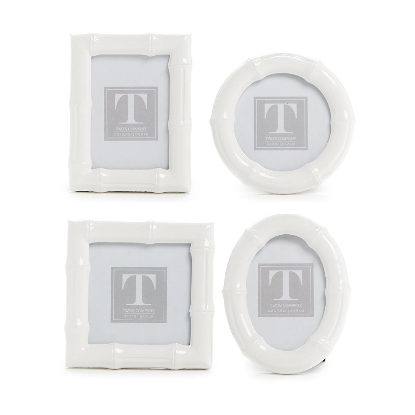 White Bamboo Mini Photo Frames