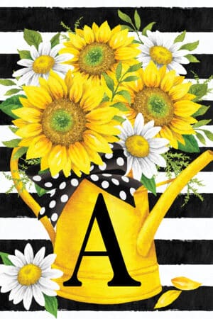Monogram Garden Flag- Sunflower Watering Can