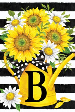 Monogram Garden Flag- Sunflower Watering Can