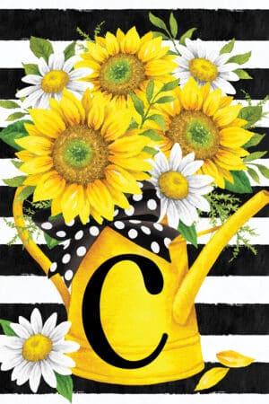 Monogram Garden Flag- Sunflower Watering Can