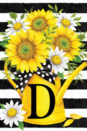 Monogram Garden Flag- Sunflower Watering Can