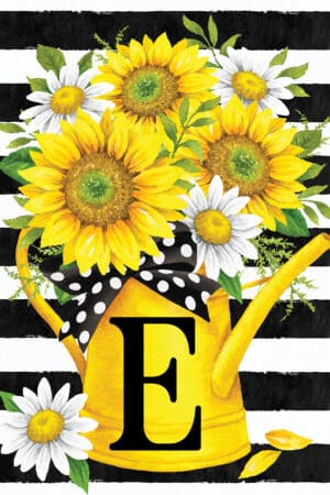 Monogram Garden Flag- Sunflower Watering Can
