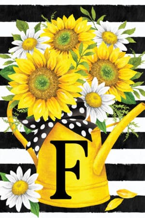 Monogram Garden Flag- Sunflower Watering Can
