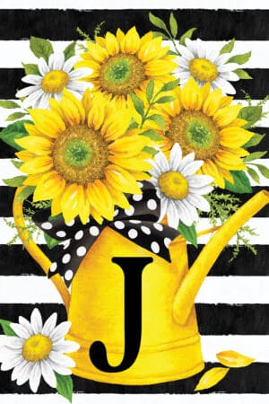 Monogram Garden Flag- Sunflower Watering Can