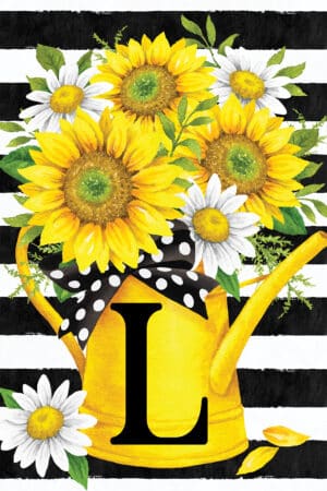 Monogram Garden Flag- Sunflower Watering Can