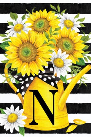 Monogram Garden Flag- Sunflower Watering Can