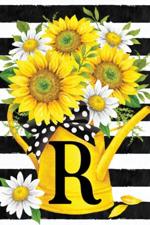 Monogram Garden Flag- Sunflower Watering Can