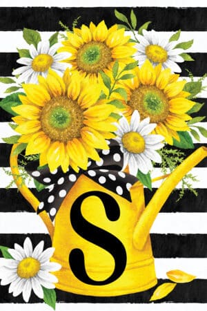 Monogram Garden Flag- Sunflower Watering Can