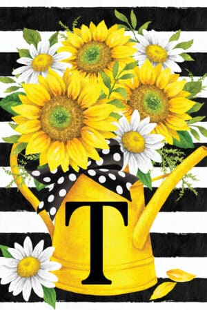 Monogram Garden Flag- Sunflower Watering Can