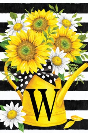 Monogram Garden Flag- Sunflower Watering Can