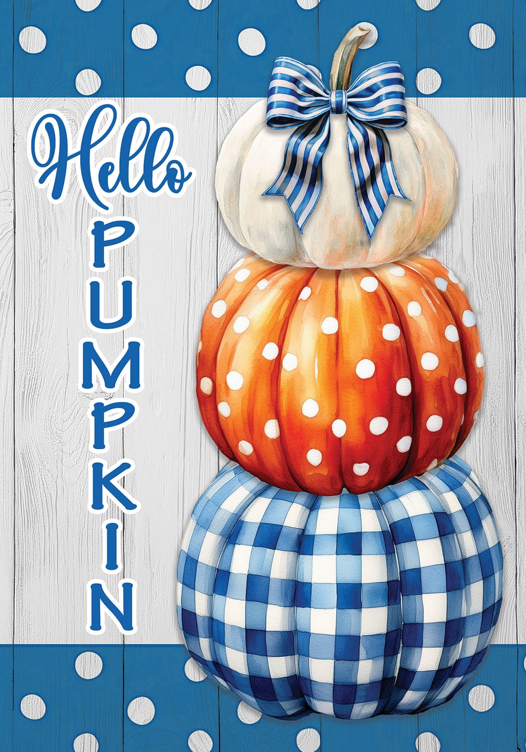 Garden Flag- Gingham Pumpkin Stack
