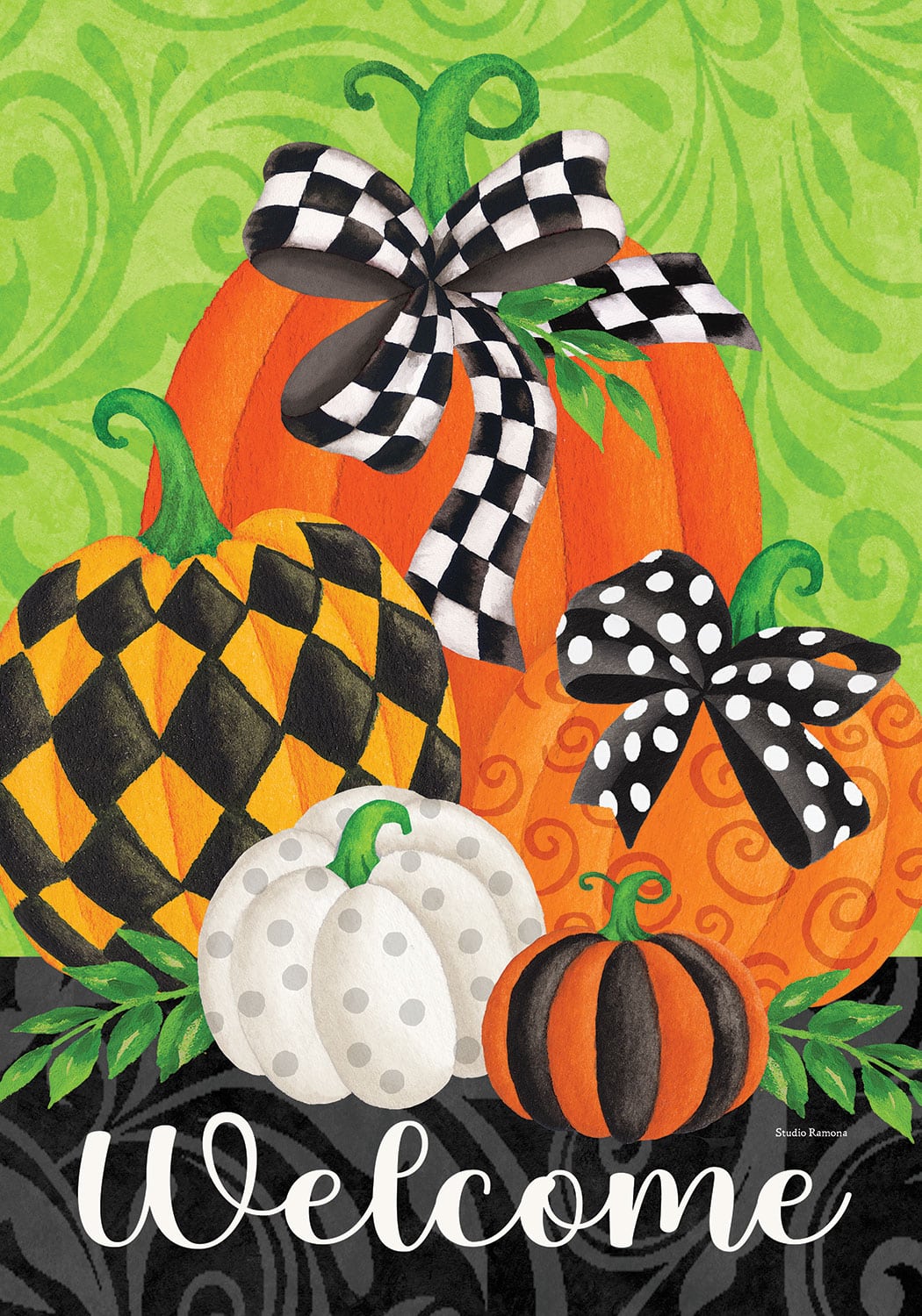 Garden Flag- Whimsy Pumpkins