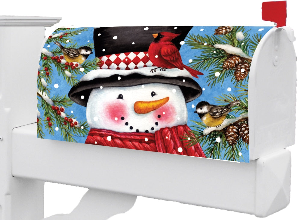 Mailbox Cover- Snowman and Birds