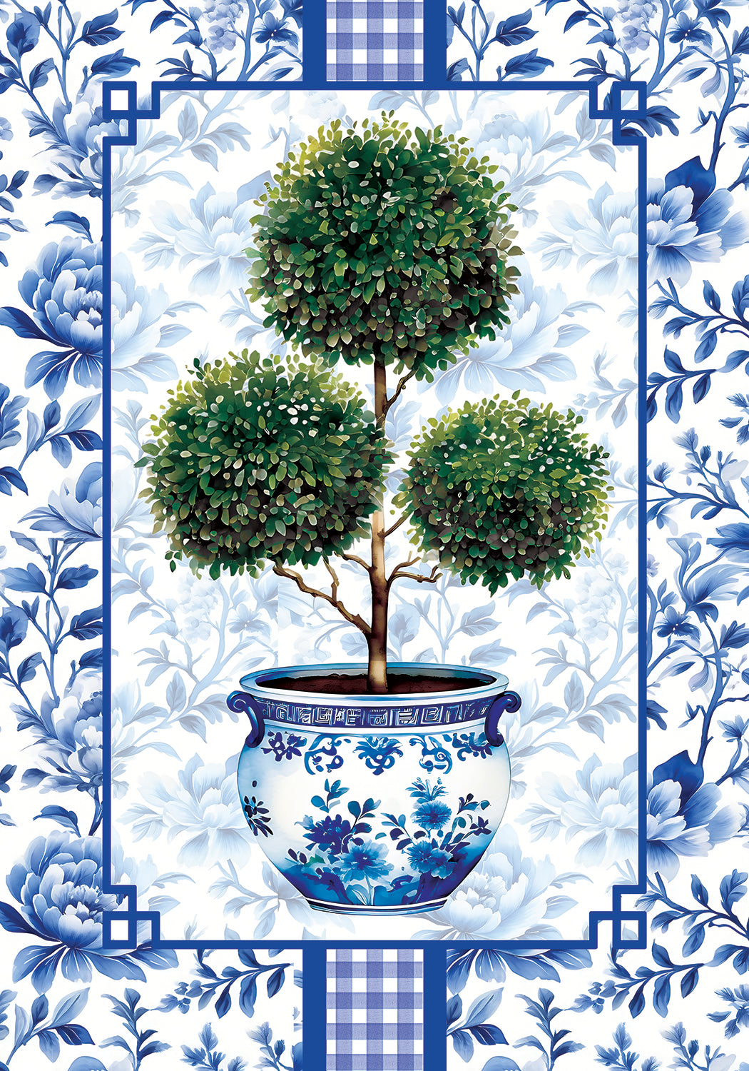House Flag- Chinoiserie Topiary