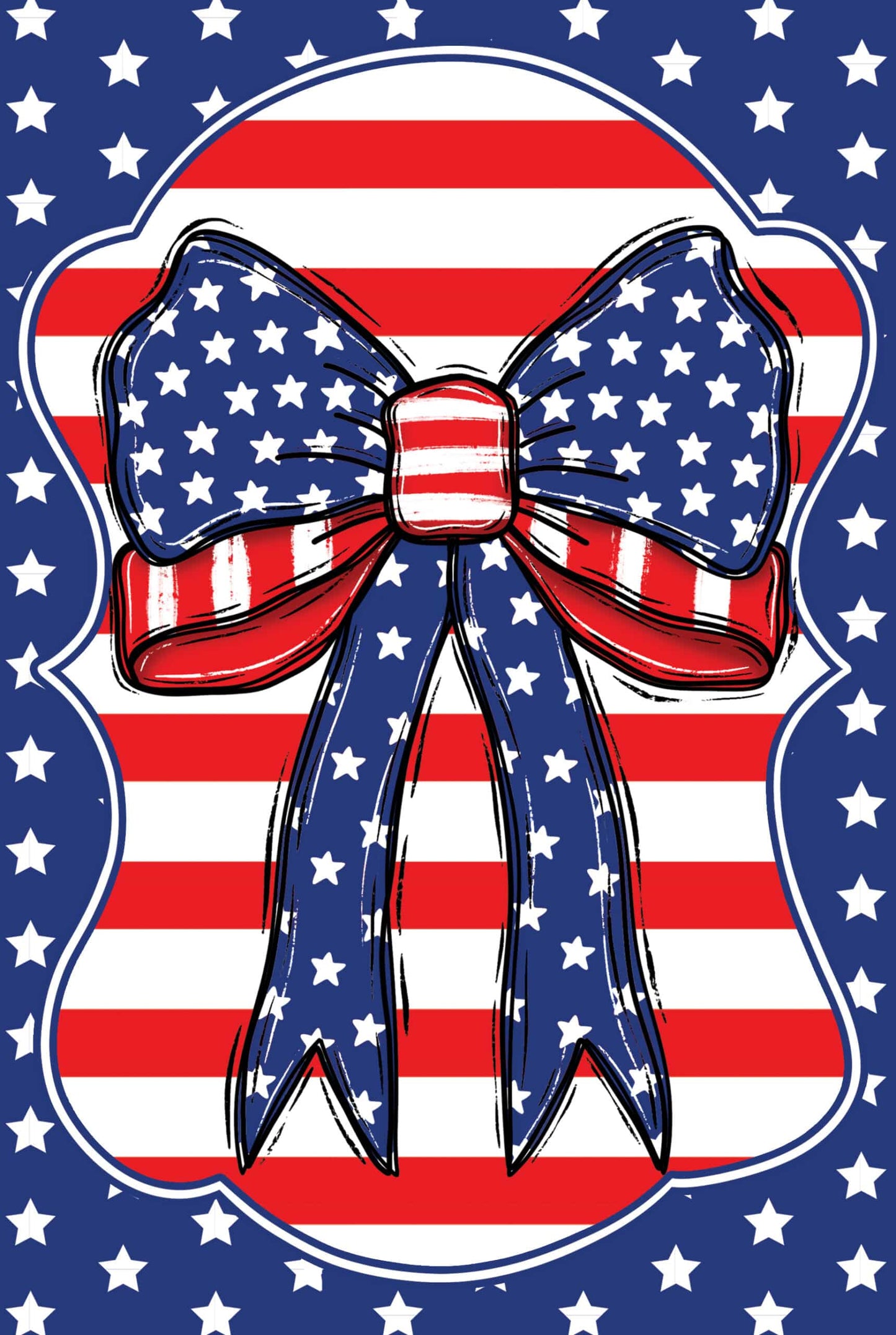 Vinyl Garden Flag- RWB Bow