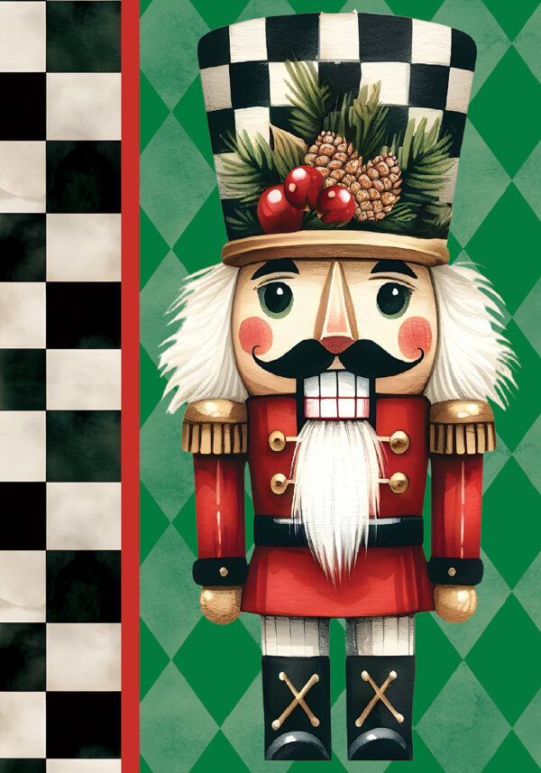 Garden Flag- Checkered Nutcracker