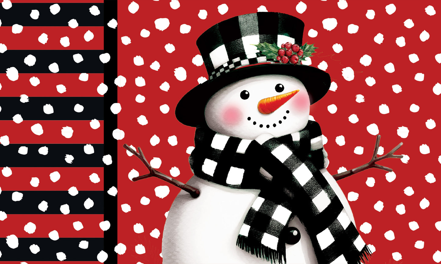 Mat- Checkered Snowman