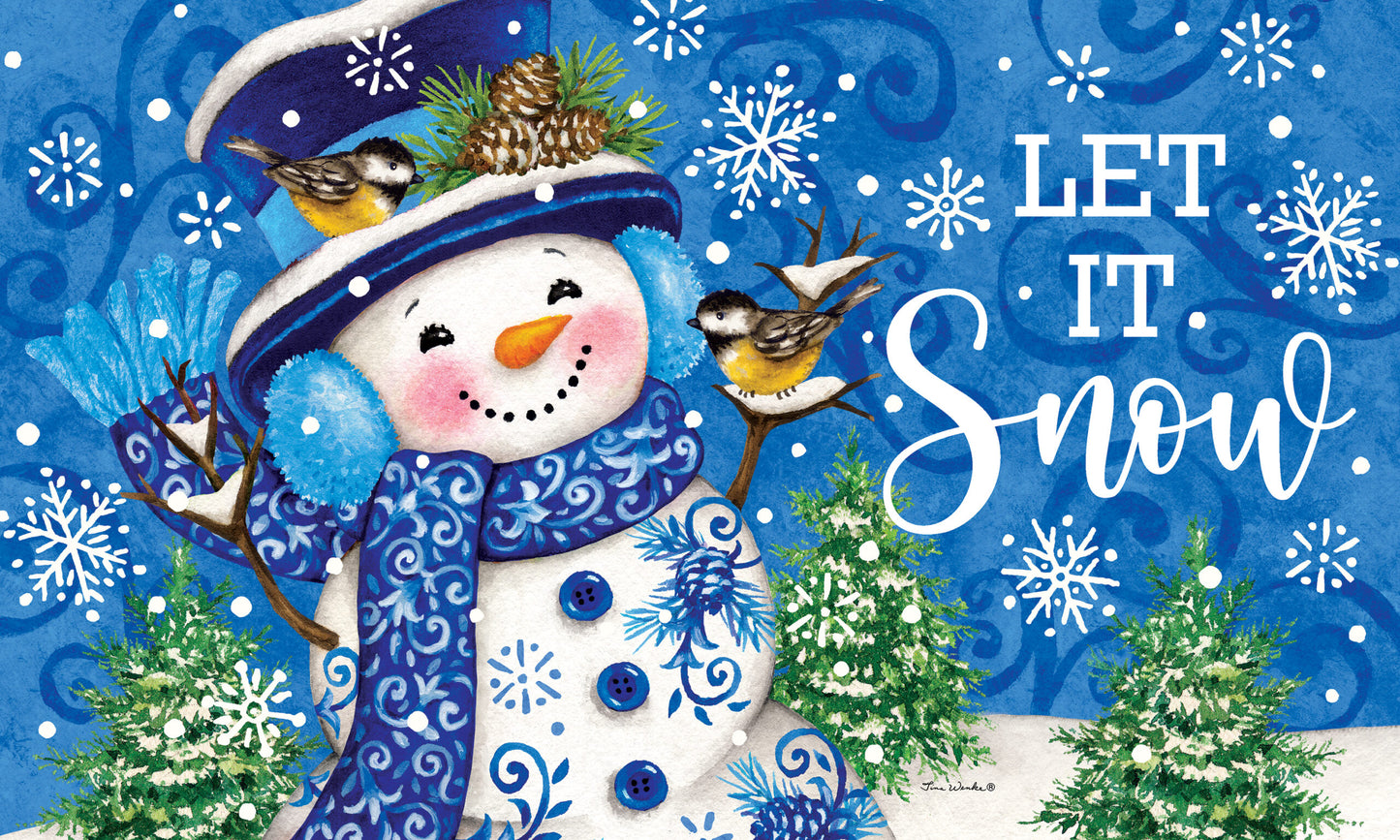 Mat- Chinoiserie Snowman
