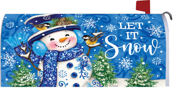 Mailbox Cover- Chinoiserie Snowman