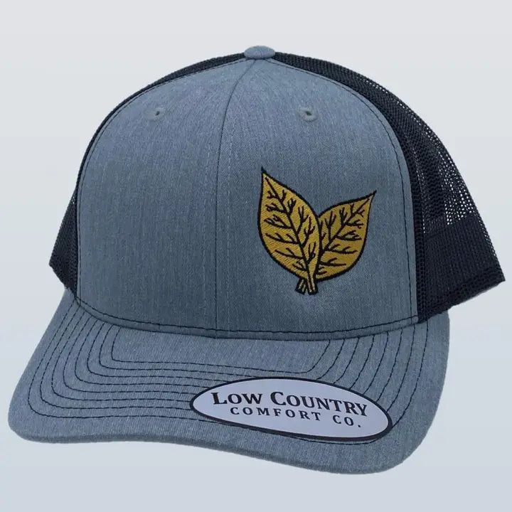 Tobacco Leaves Left Panel- Heather/Black Hat
