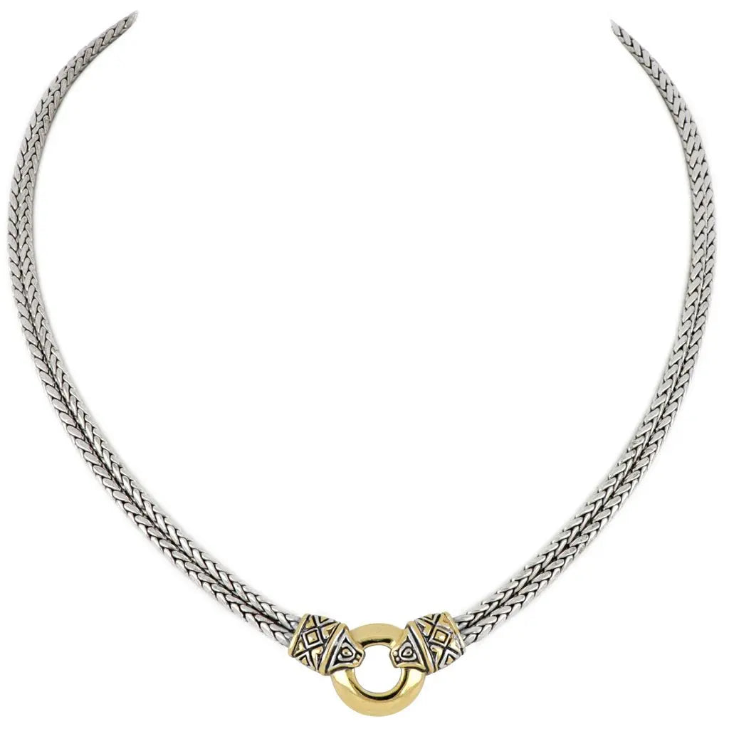 Gold Circle Double-Strand Necklace
