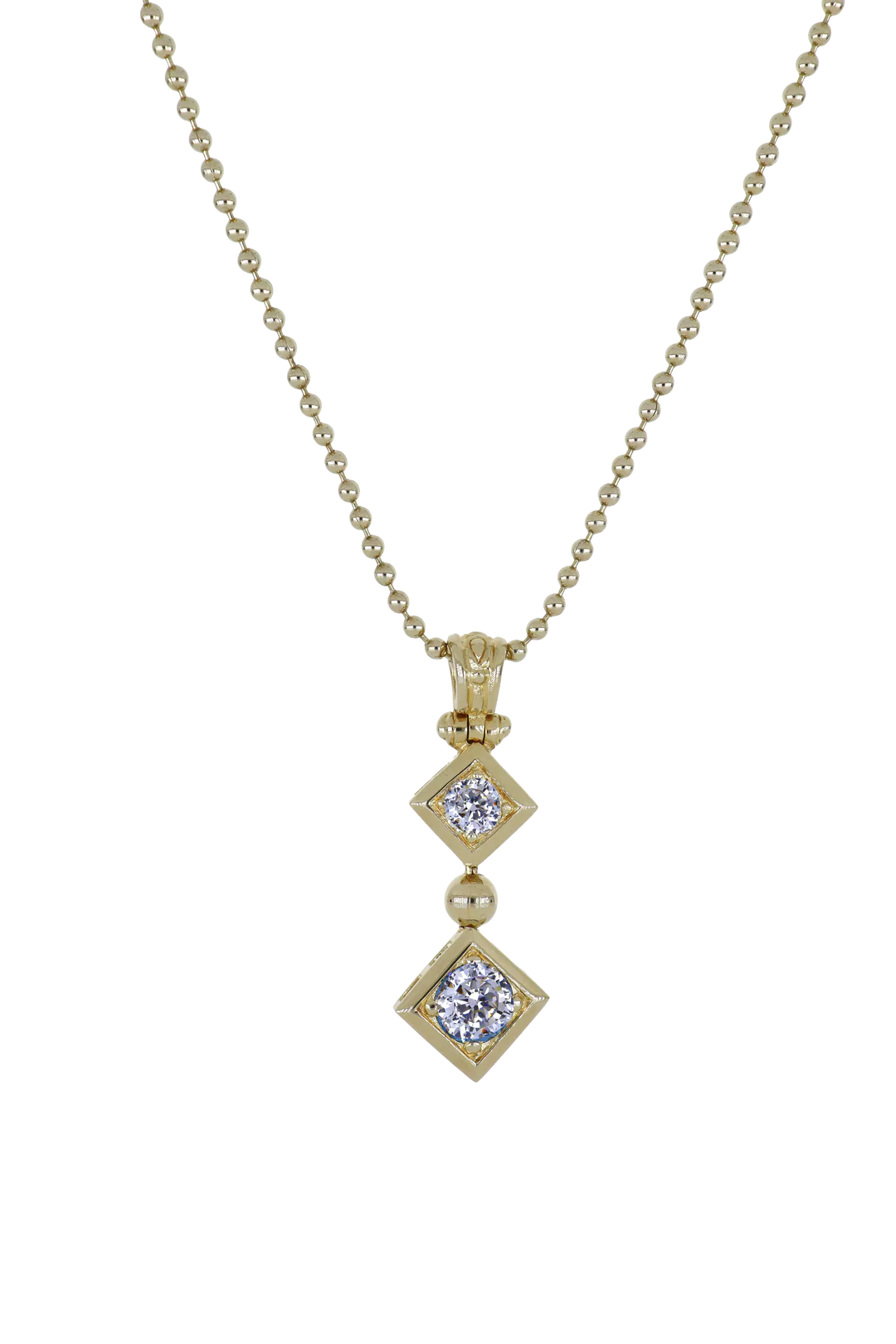 Beaded Collection 2 Stone Drop Necklace 24"