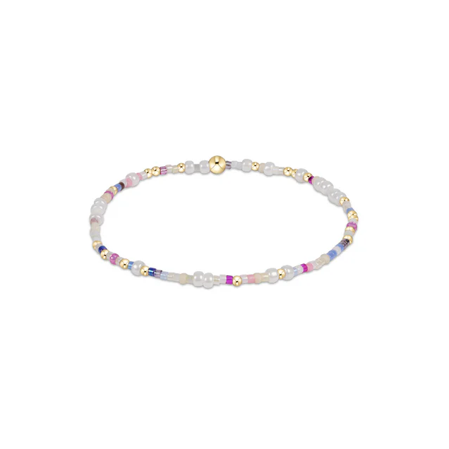 Multicolored beaded bracelet on a white background