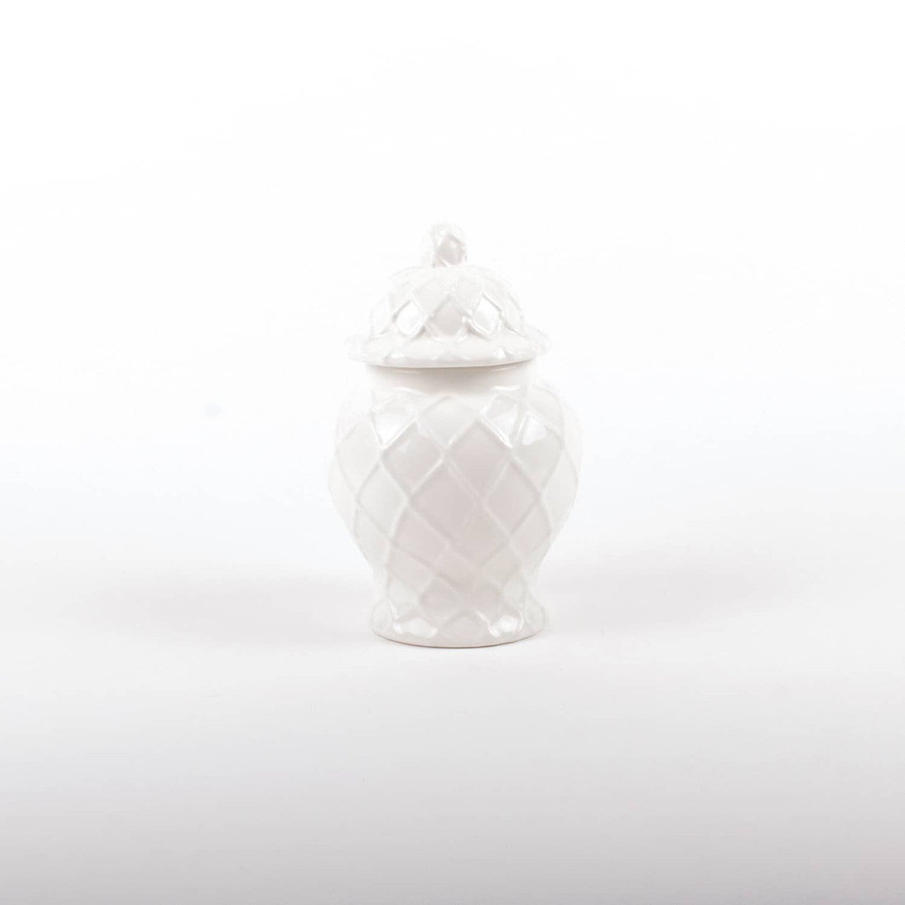 White Textured Ginger Jar