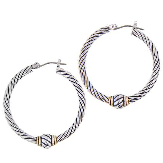 Oval Link Collection - Twisted Wire Hoop Earrings