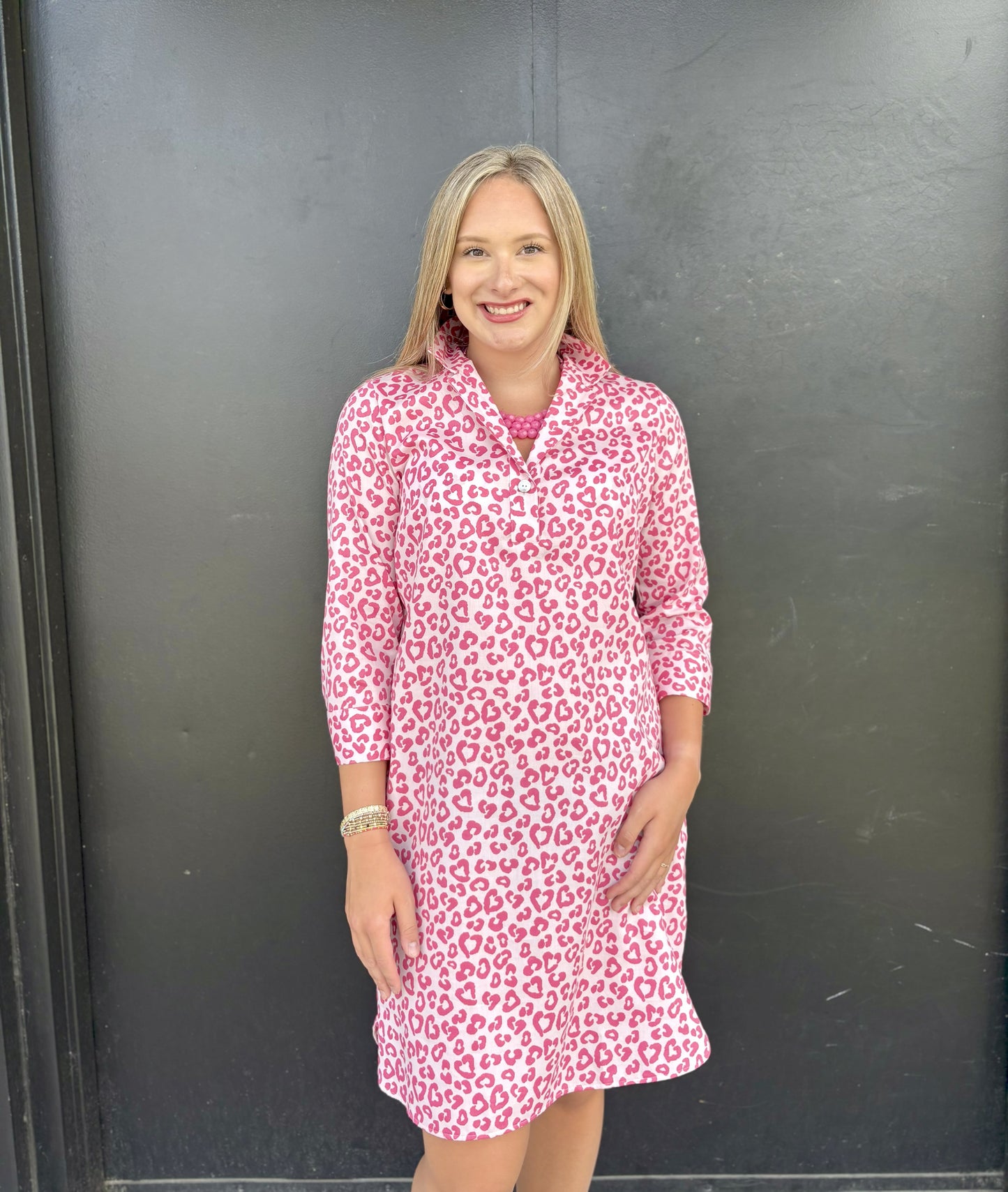 Sloane Tonal Cheetah 3/4 Sleeve Dress