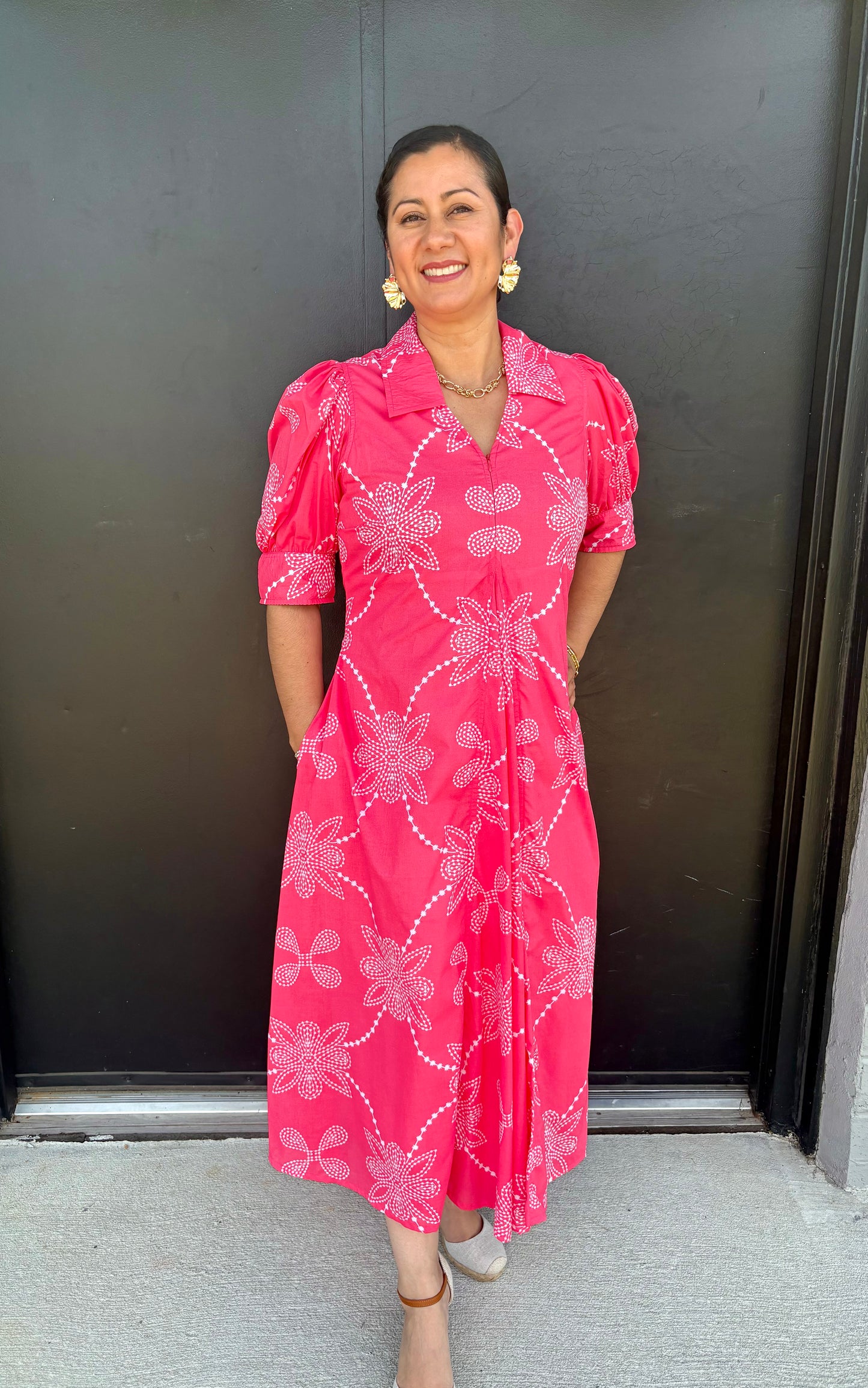 Montauk Pink Geometric Dress