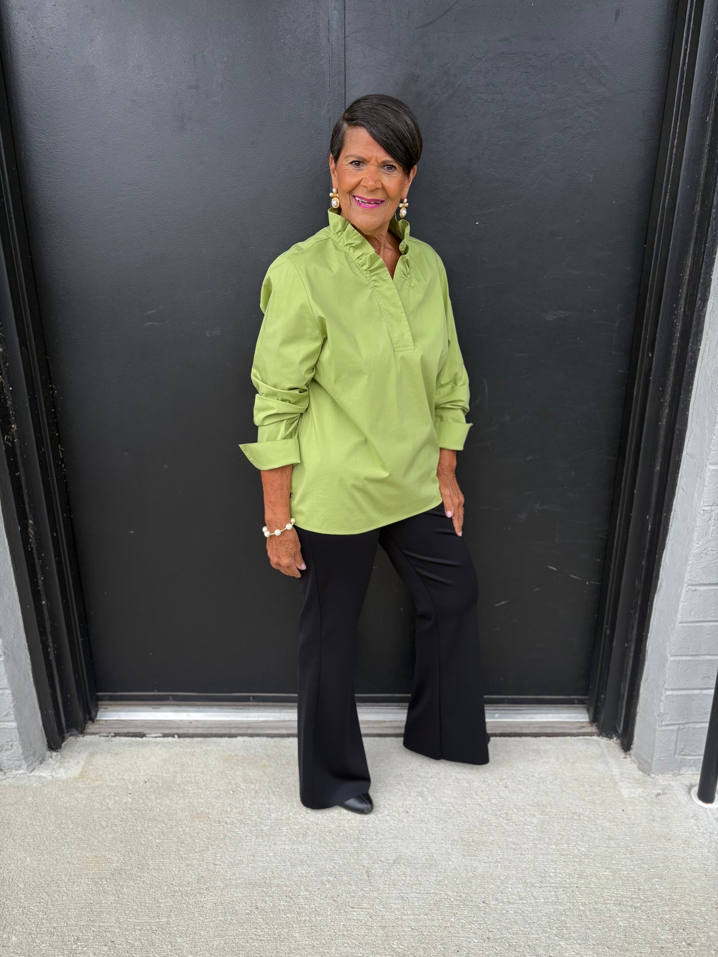 Tammy No Iron Stretch Long Sleeve Popover Shirt