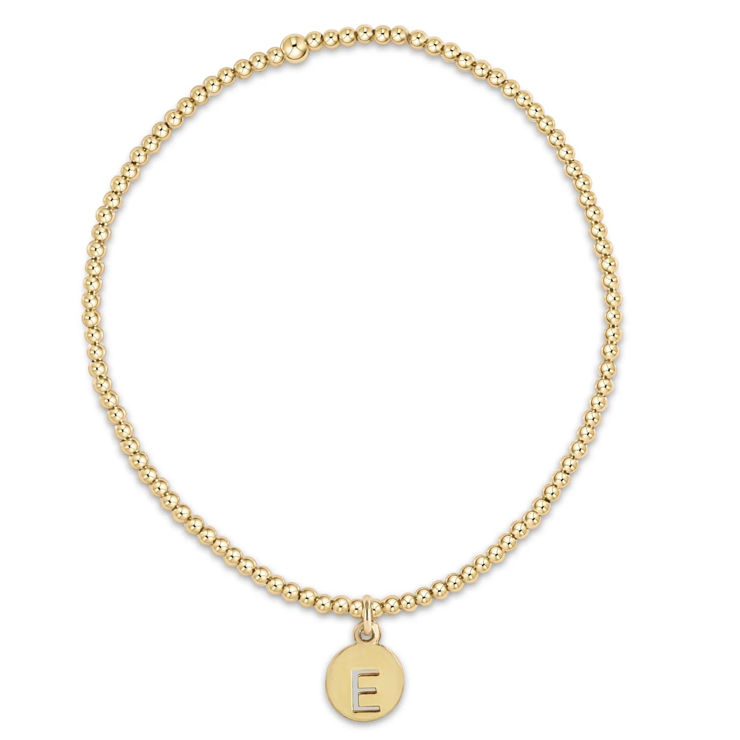 Classic Gold 2mm Bead Bracelet - Inital Charms