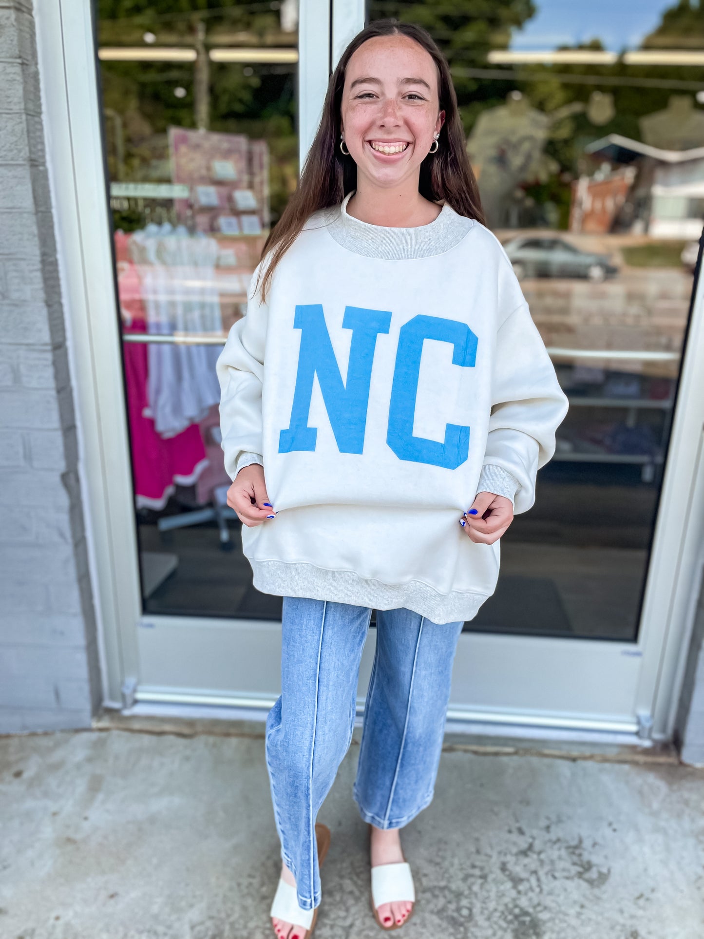 CAROLINA Reversible Mock-Neck Pullover
