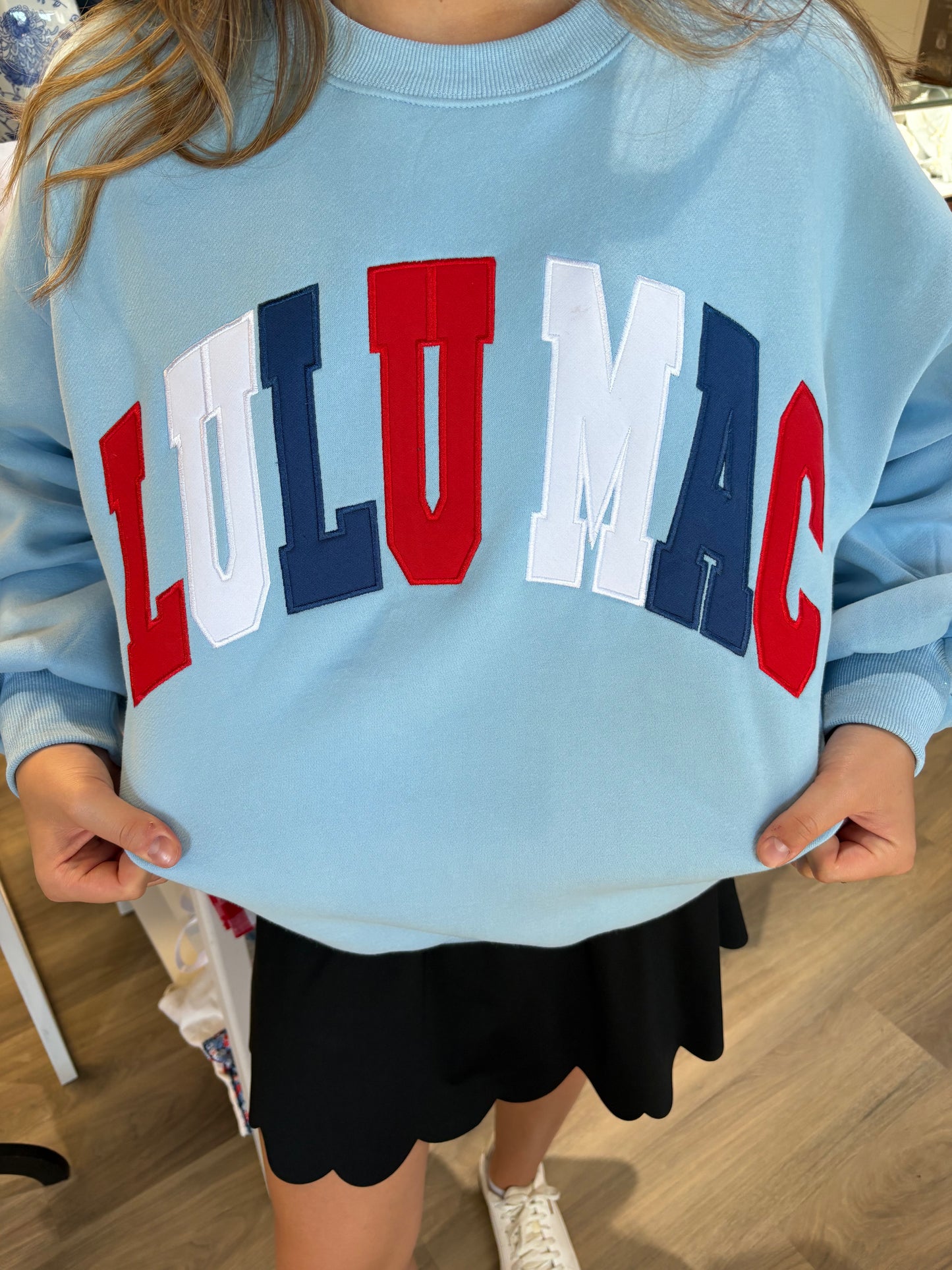 LULU MAC Red/White/Blue Stitch Sweatshirt