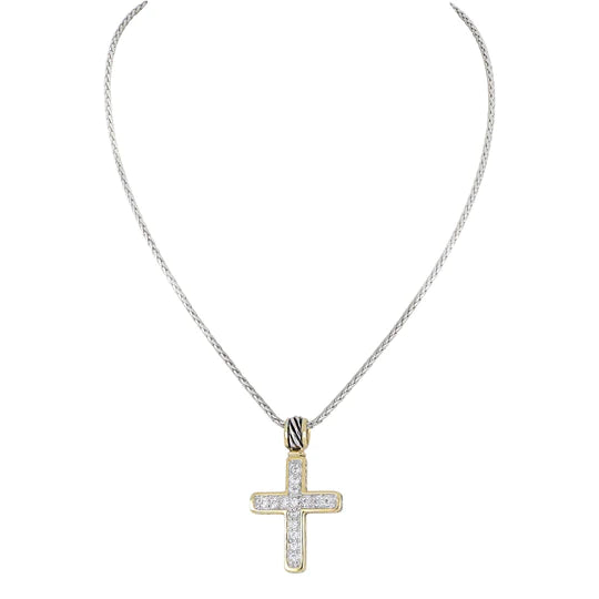 Petite Pavé - Cross Necklace