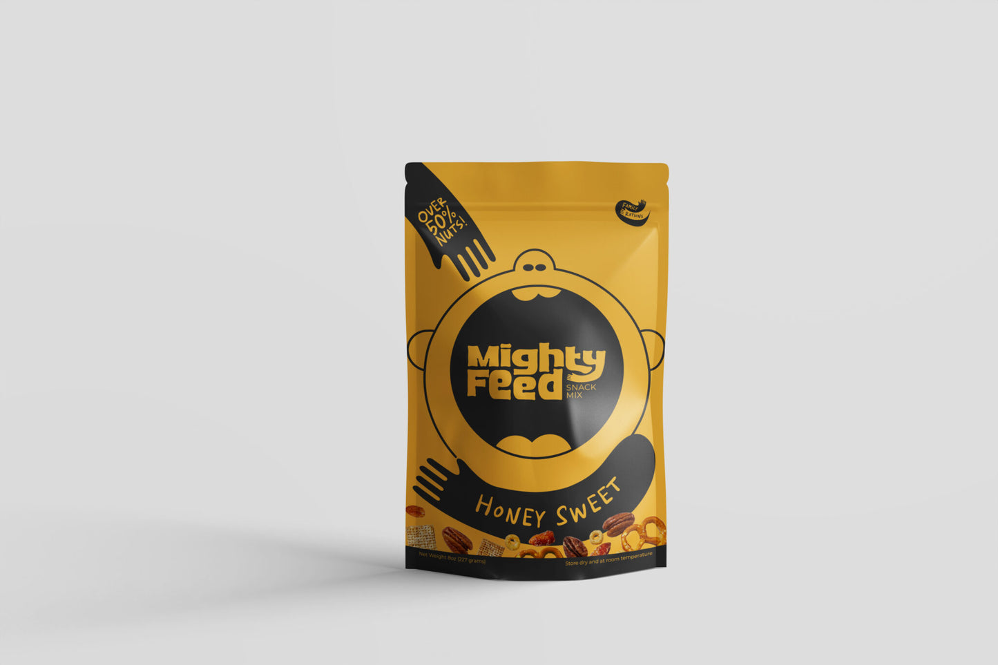 Honey Sweet flavor of mighty feed snack mix