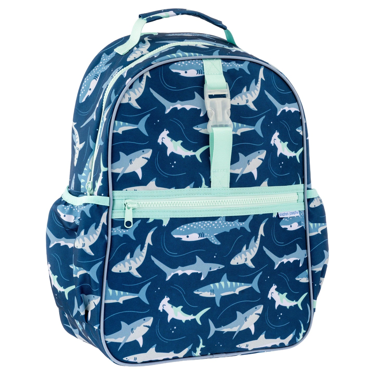 Navy Shark All Over Print Backpack