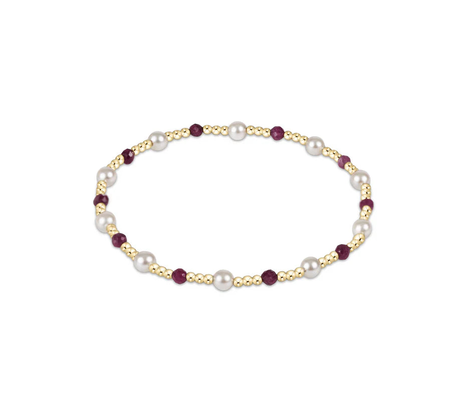 Extends - Pearl Sincerity Pattern 4mm Bead Bracelet - Gemstone