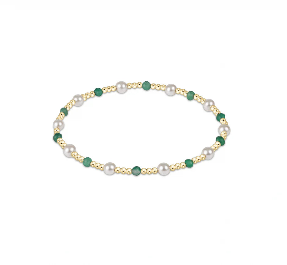 Extends - Pearl Sincerity Pattern 4mm Bead Bracelet - Gemstone